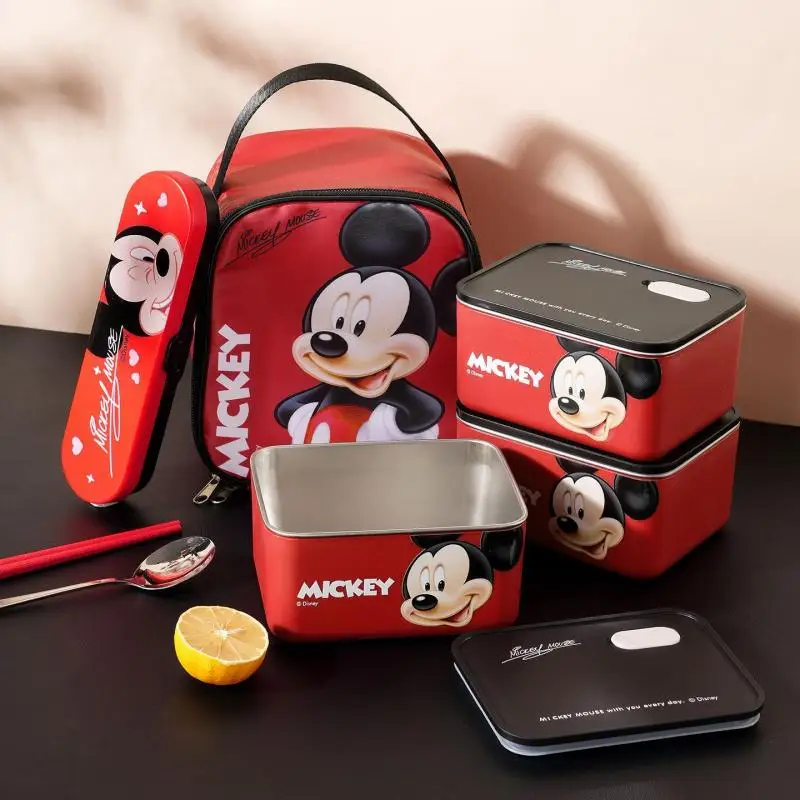 New Mickey Stainless Steel Lunch Box 700Ml Large Capacity with Lid for Office Workers and Students Square Crisper Lunch Box view 3