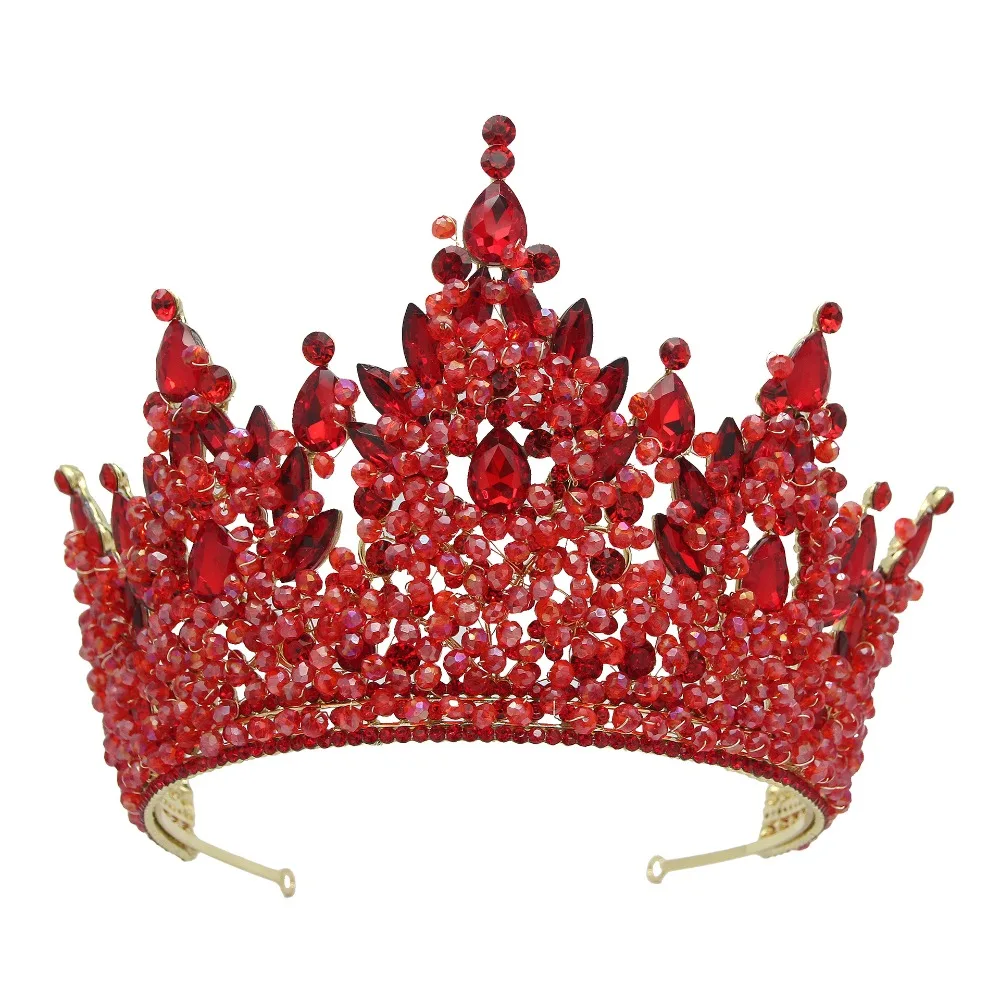 Luxury Oversized Baroque Crown Cake Decorations Electroplated Rhinestone Bridal Crowns Sparkling Headpieces Crystal Cake Topper