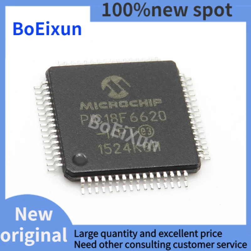 1-100 PCS PIC18F6620-I/PT Patch TQFP-64 18F6620 8-bit Microcontroller MCU-microcontroller Chip Brand New Original