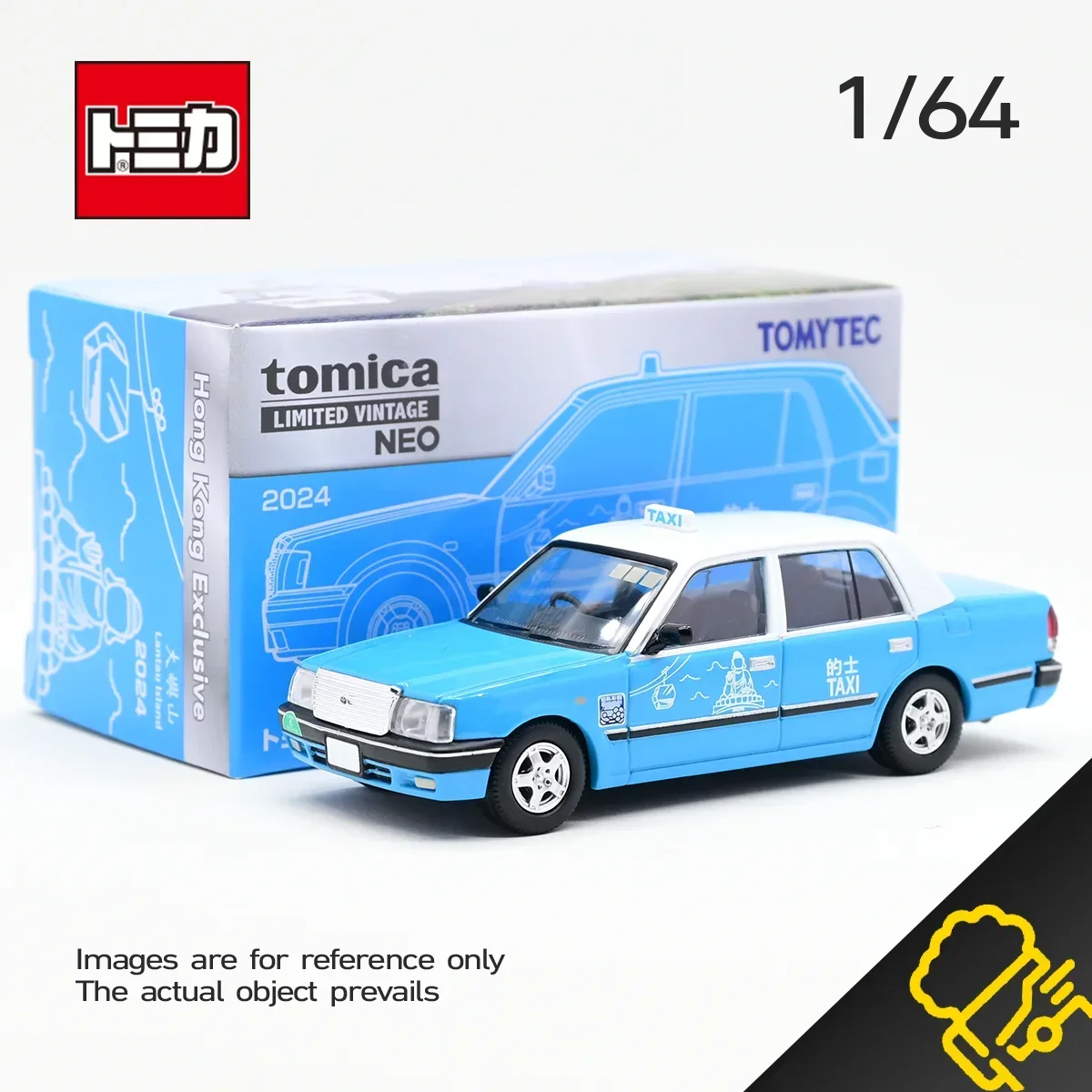 TOMICA TLV 1:64 Hong Kong Limited Taxi taxis, alloy die-cast static miniaturized car tide play models, boys toys, holiday gifts.