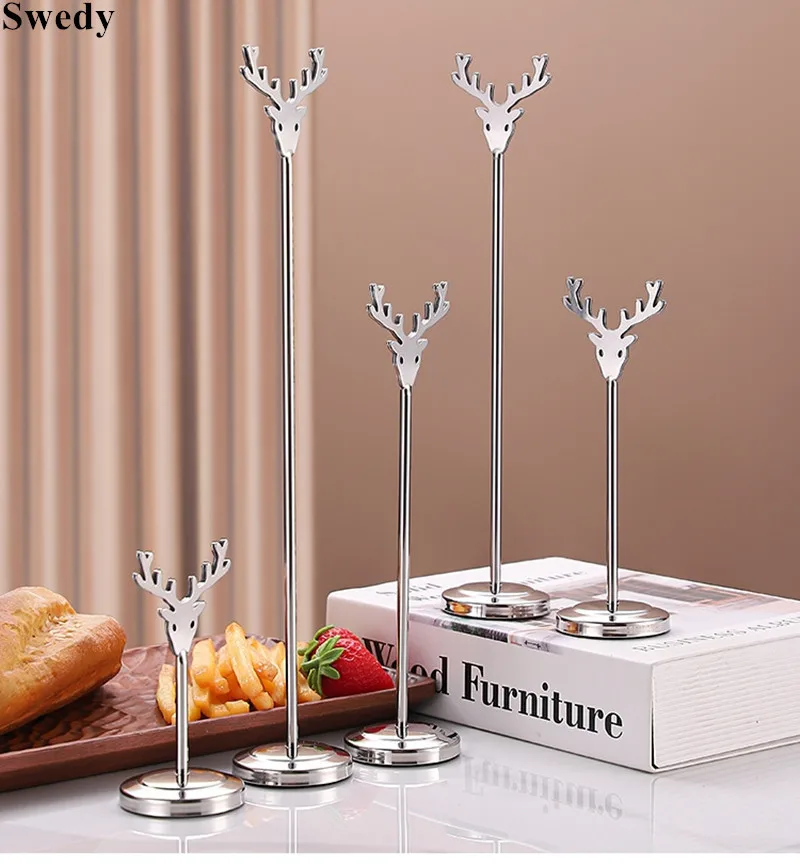 Metal Table Number Place Card Display Stand Restaurant Hotel Food Store Shop Name Label Note Sign Memo Recipe Reserved Clip