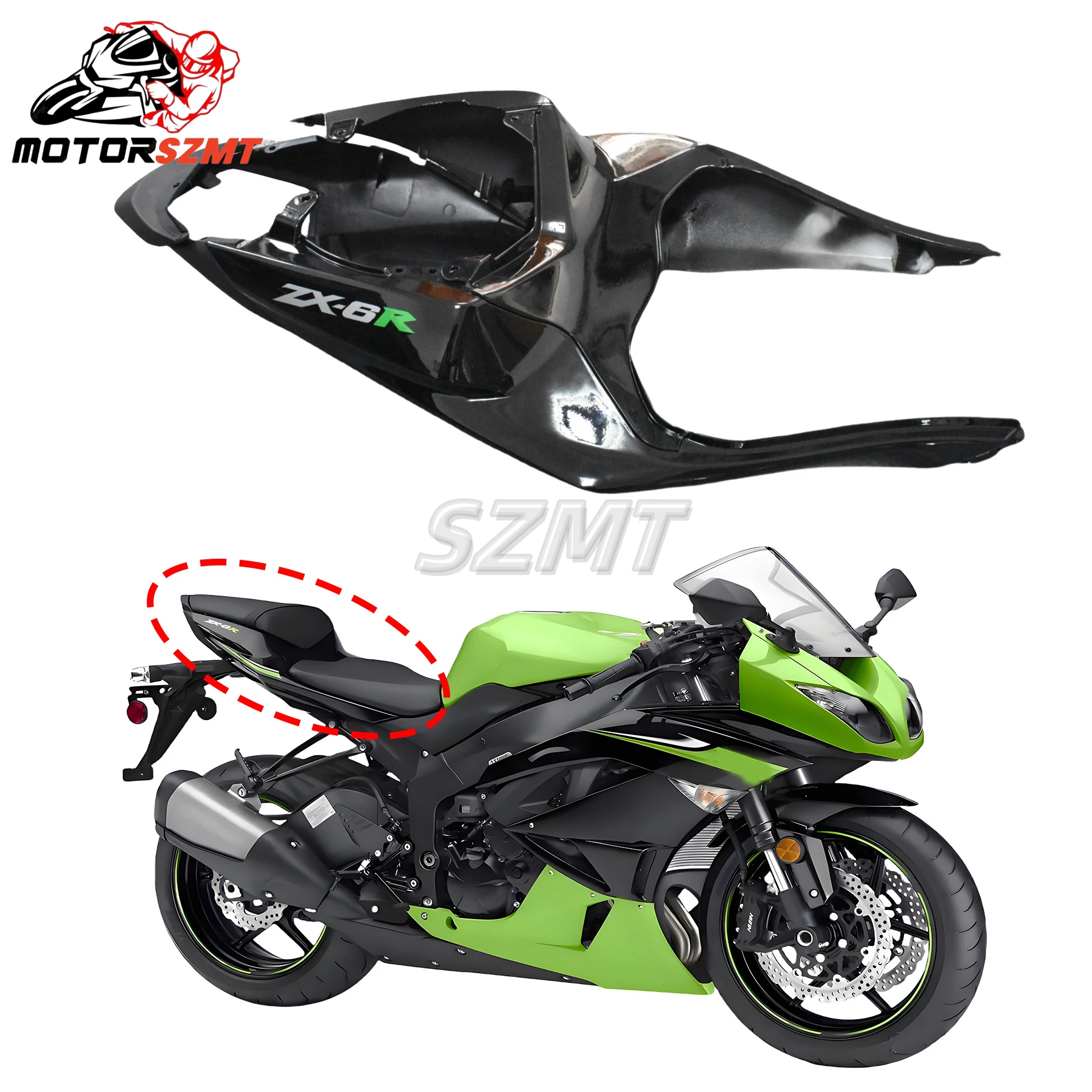 

Motorcycle Rear Passenger Cowl Seat Back Cover Fairing Part For Kawasaki Ninja ZX6R 636 2009 2010 2011 2012 Accessoies