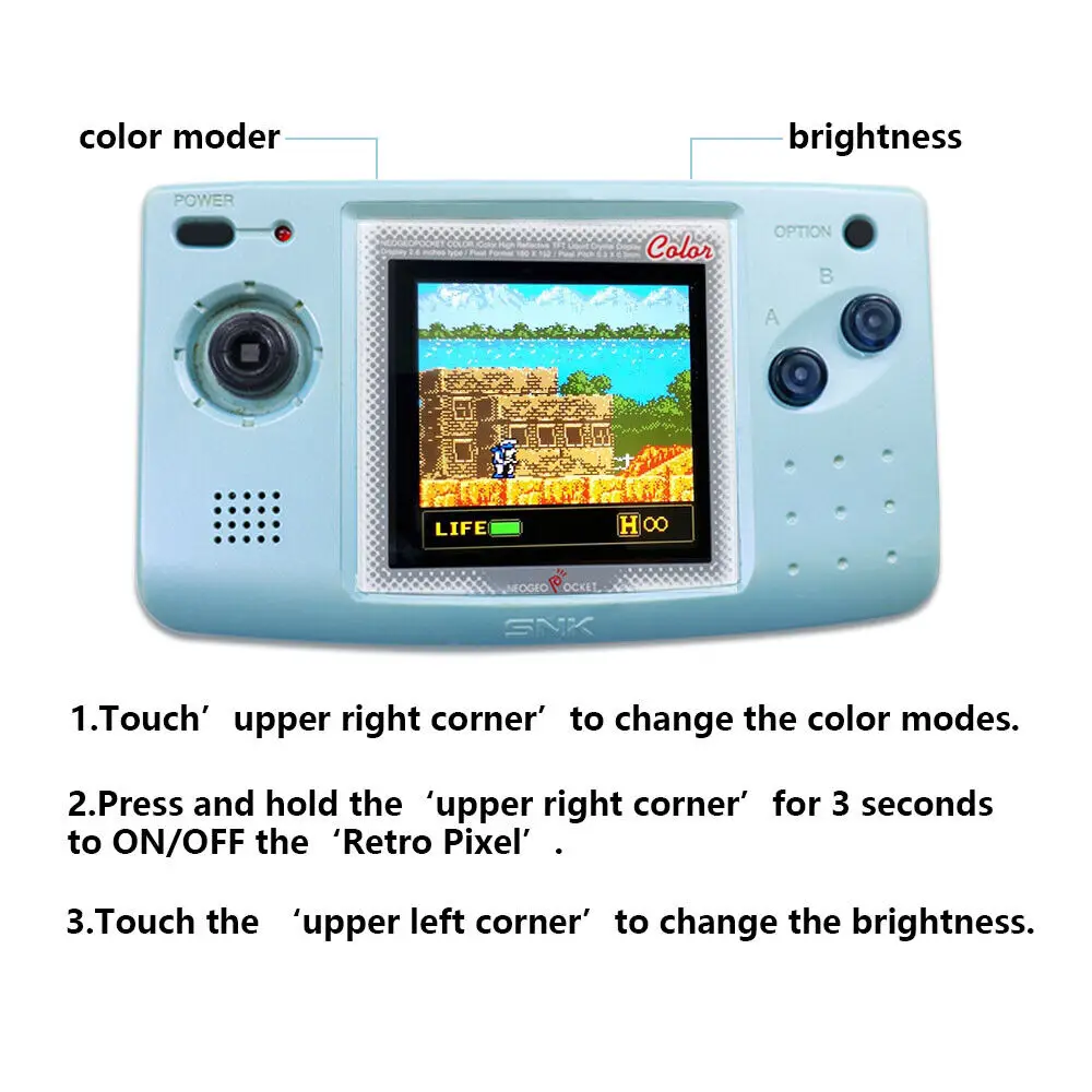 Menú OSD, retroiluminación IPS, Kit de pantalla LCD de píxeles Retro para consola delgada NEOGEO Pocket Color NGPC
