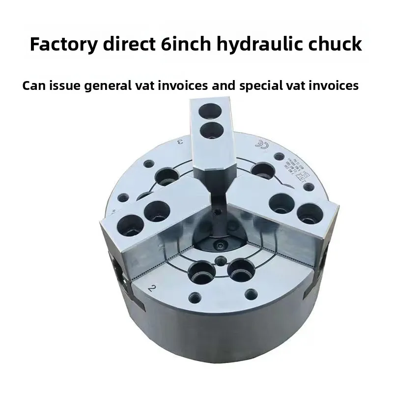6 Inch Hydraulic Power Chuck 3 Jaw Hollow Through Hole  Lathe Clamp