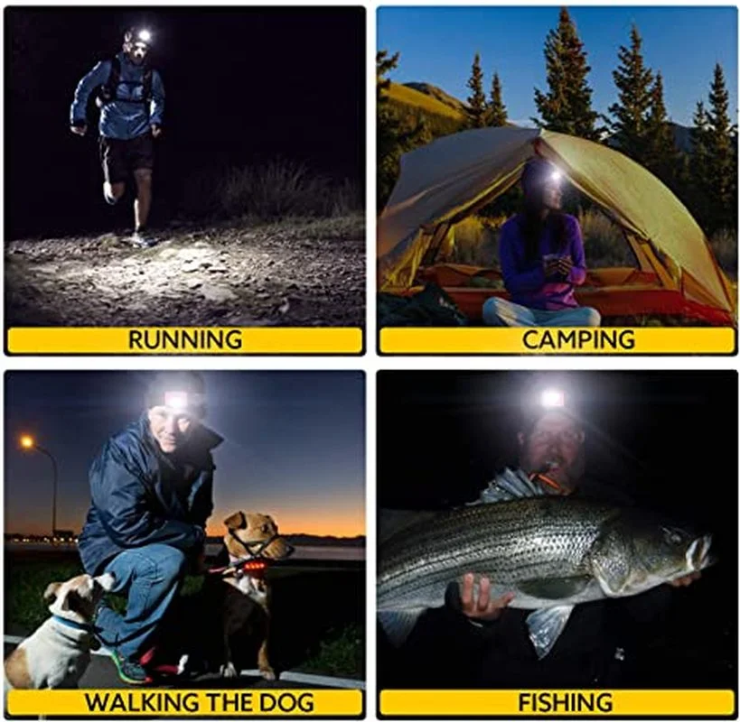 Portable COB LED Headlamp Battery Powered 3 Switch Modes Small Lights Waterproof Headlight Torch Riding Fishing Camping Lamp