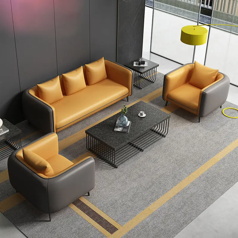 

XTSF-048 Modern Chinese Style Rectangle Sectional Office Sofa Set Latest Design Leather Furniture for Hotel Use