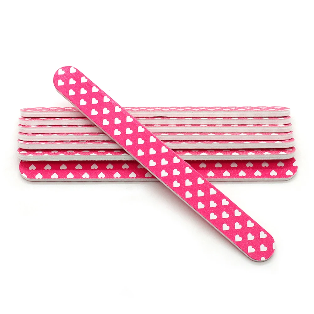 Juego de limas de uñas profesionales, 6 uds./12 uds., lima de papel de lija rojo recto de grano 180/180, accesorios y herramientas para manicura