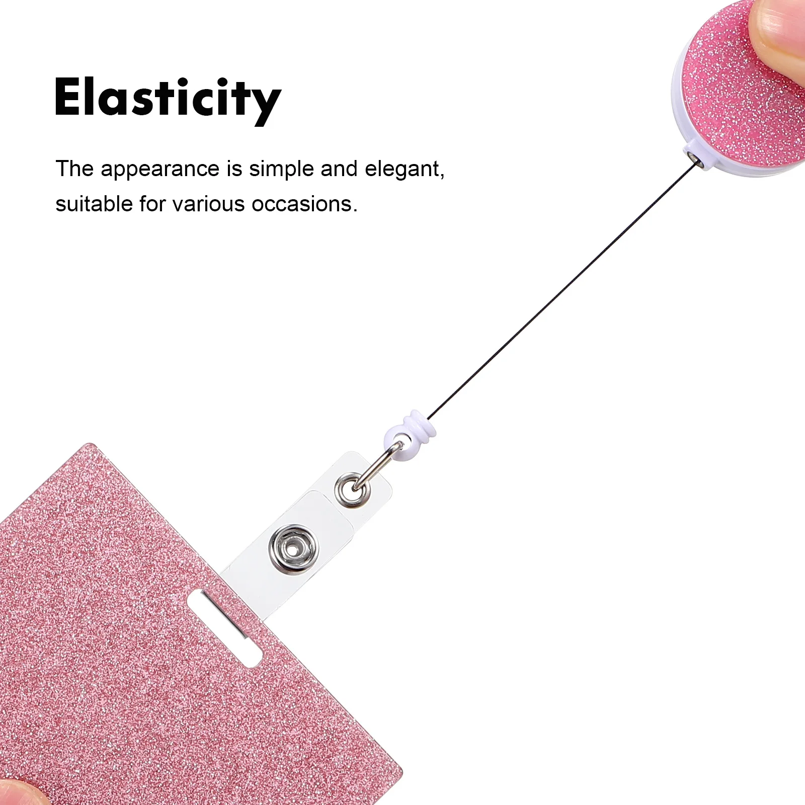 

2pcs Nurse Badge Accessories Easy-to-zip Horizontal Acrylic ID Card Holder Pink Color Long Service Life Practical Gift Option