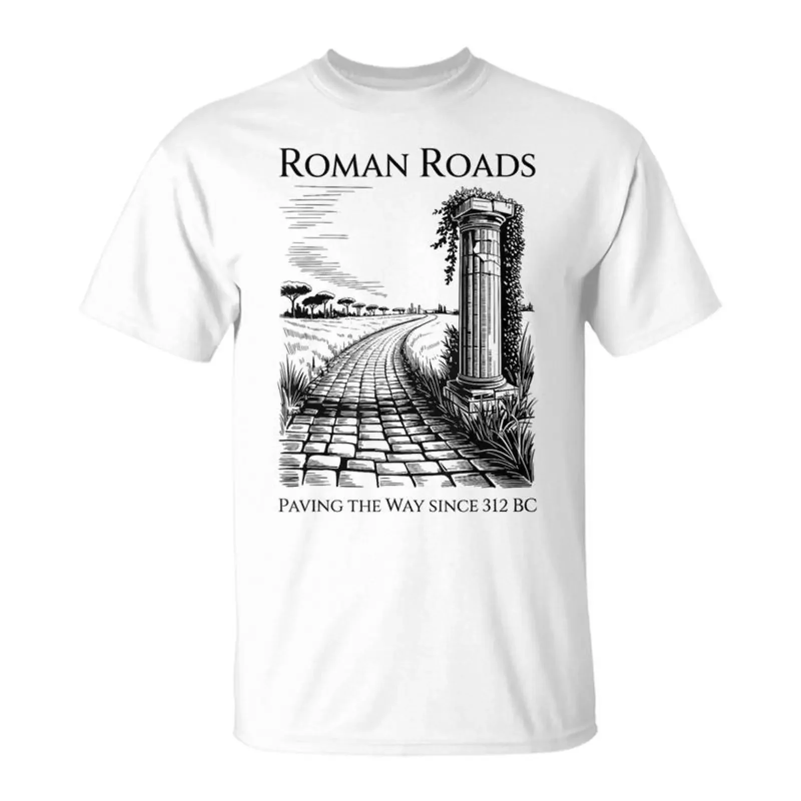 Les Routes Romaines Ouvrent La Façon Dont L'histoire Drôle T Shirt Cadeauxyz vintage Washed fashion Casual Versatile