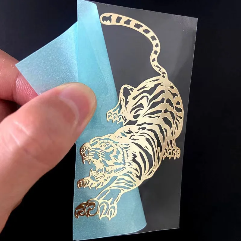 Personality Dragon tiger figure Yin and Yang eight diagrams Dragon fight metal stickers mobile phone computer decorative sticker