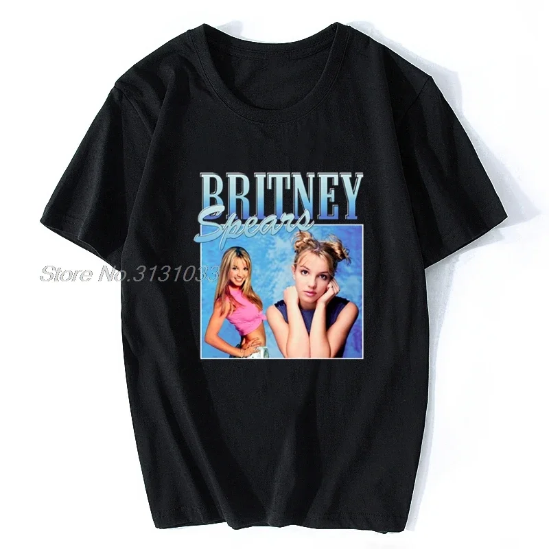 Britney Spears Beautiful Photo Men's Black T-shirt Hipster Cotton Casual Tshirt Men Harajuku Short Sleeve Tops Tee