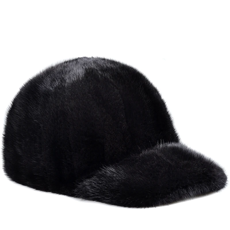 harppihop fur real mink fur hats marten skin fur hats mink mink hat men's Baseball Cap Hat peaked cap warm winter hat