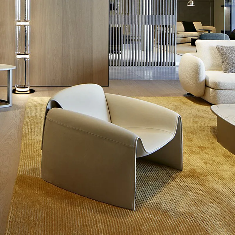 

Modern Designer Hotel Club Room Furniture Armchair Recliner Chair White Leather Recliner Chair Single Arm Chair Living Room