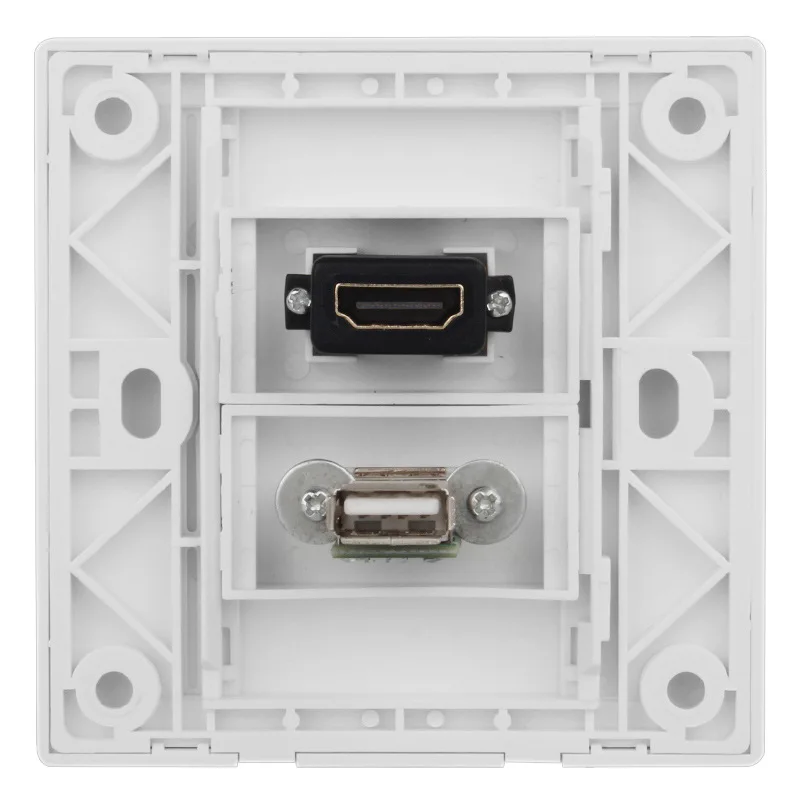 Typ 86, HDMI HDD 2.0, USB-Direktstecker 2.0, Version HDMI-Daten, USB-Multimedia-Multi-Port-Buchsenpanel