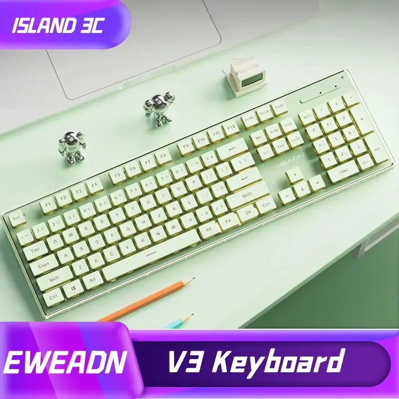 EWEADN X PYLV V3 Wired Keyboard RGB Mechanical Feel Waterproof Dustproof Ergonomic Mute Button Pc Gamer Keyboard and Mouse Set