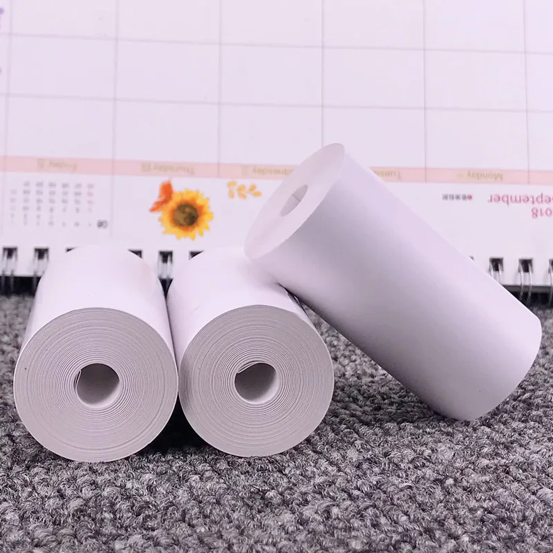 Rollo de hojas de papel térmico, impresora térmica de 55x30mm, papel blanco de copia a Color de alta calidad, papelería de oficina