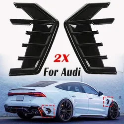 2pcs Car Air Flow Fender Hood Cover TrimSide Wing Decals Body Shark Gill For Audi S3 S4 A3 A4 B7 B8 B9 RS S-LINE