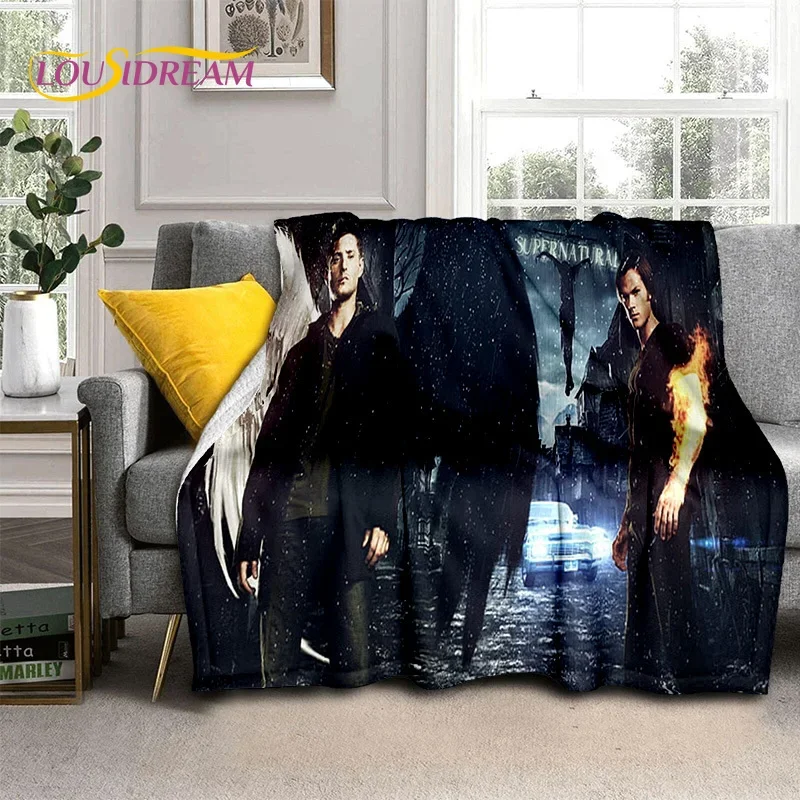 Latest Supernatural Dean Sam Soft Flannel Blanket for Beds Bedroom Sofa Picnic,Throw Blanket for Cover Outdoor Leisure Nap Gift