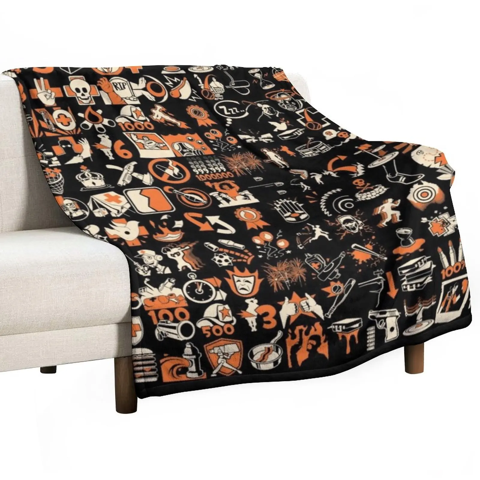 

TF2 Achievements Throw Blanket Flannels Thermal Bed Fashionable sofa bed Blankets