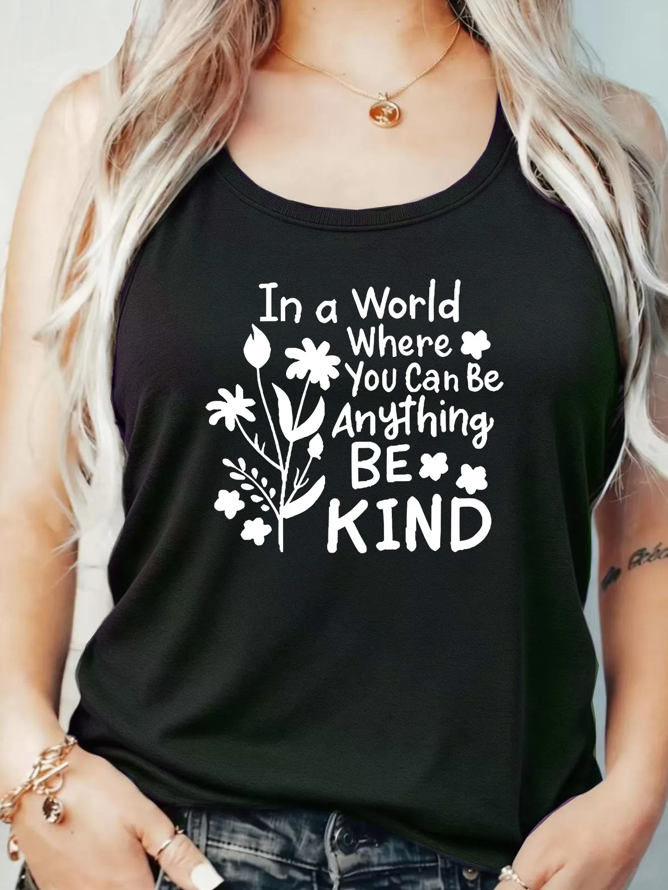 

Loose Fit Printed Pocket T-Shirt for Women with Ribbed Collar round Neck 1-8XL plus Size Comfortable Casual Vest
