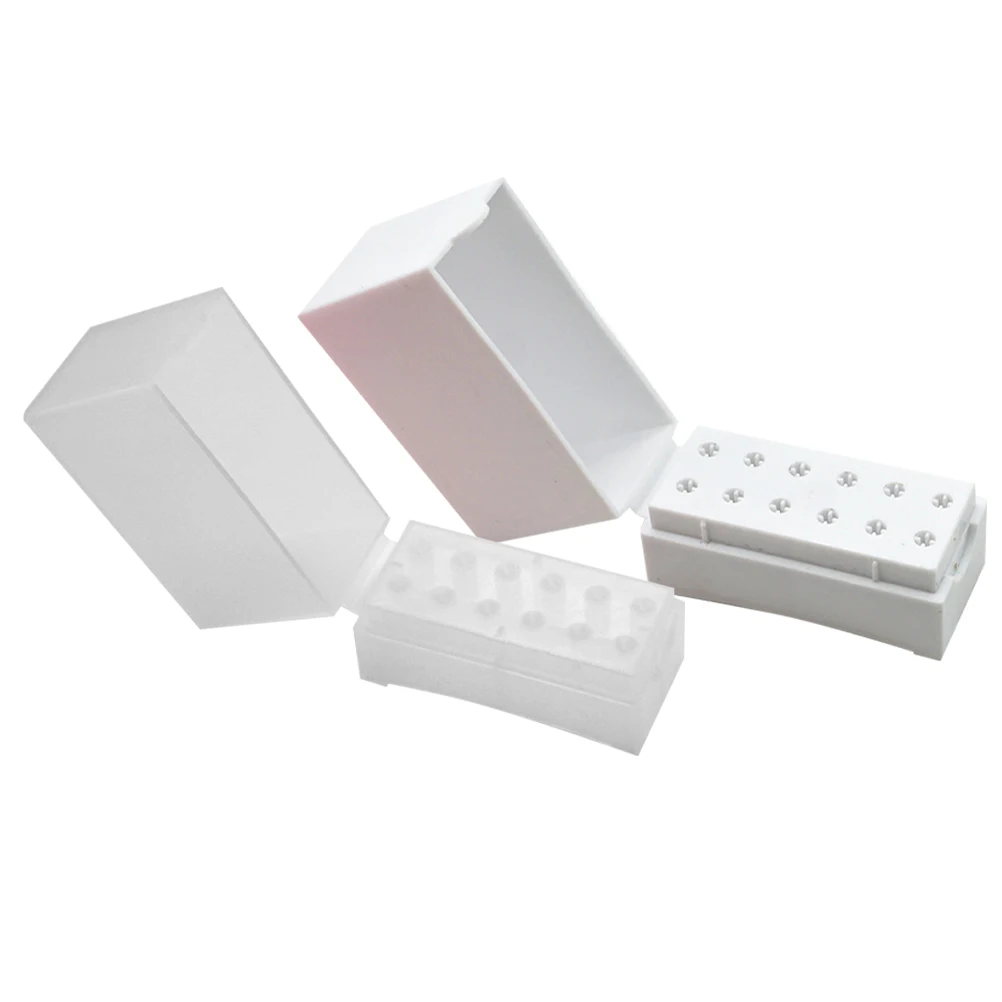 Boîte de rangement de forets, 2 pièces, organisateur de tête de meulage en plastique pour affichage d'outils de manucure, utilisation en Salon de Nail Art, forets à ongles