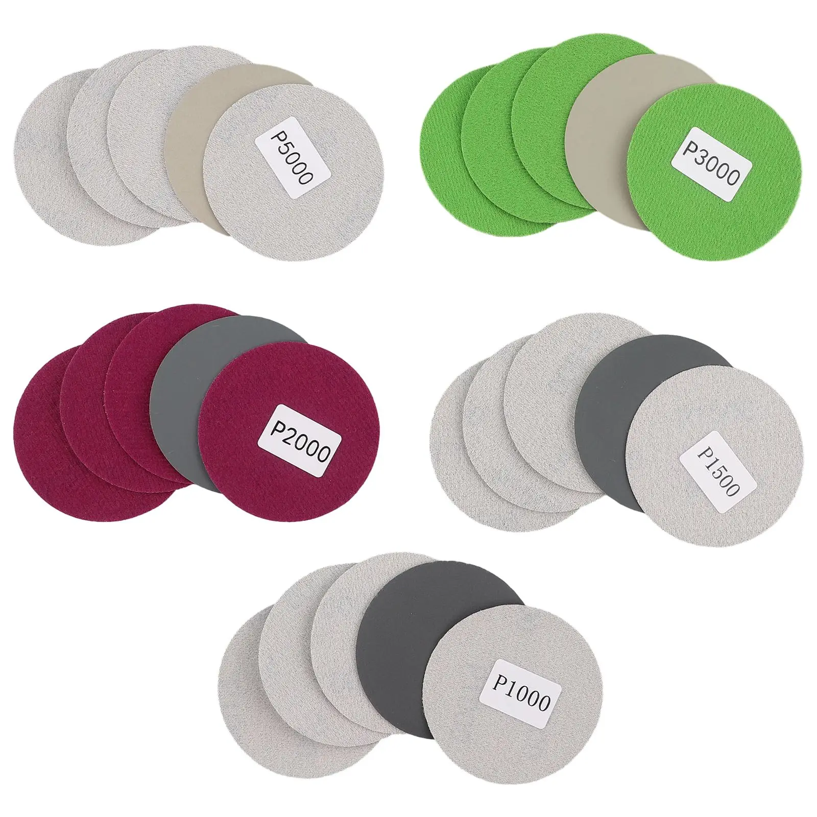 25pcs 3inch Water/Dry Sanding Paper Hook&Loop Sanding Disc 1000 1500 3000 5000 Grit Sand Paper Discs For Angle Grinder