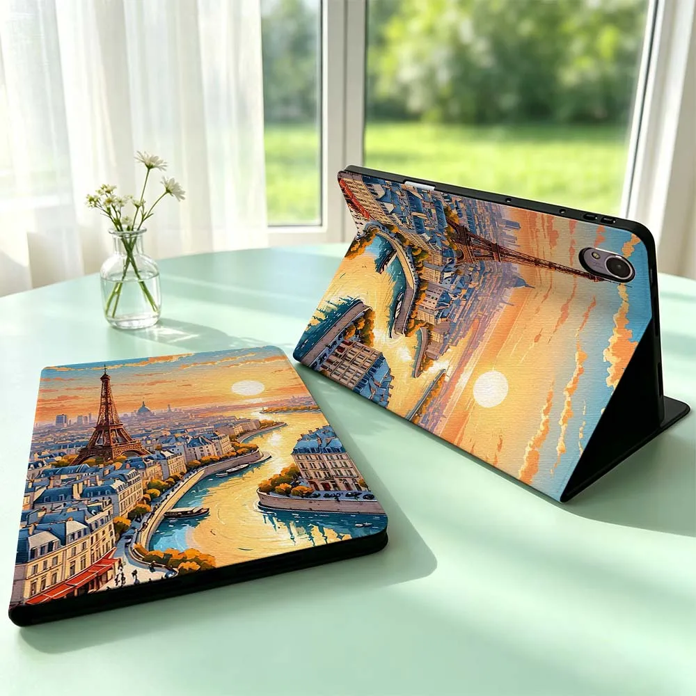 Paris Sunset River Pen Tray For Huawei MediaPad MatePad Honor Pro V6 9 V8 X9 X 10 13.3 12.3 11 11.5 Inch Tablet Case
