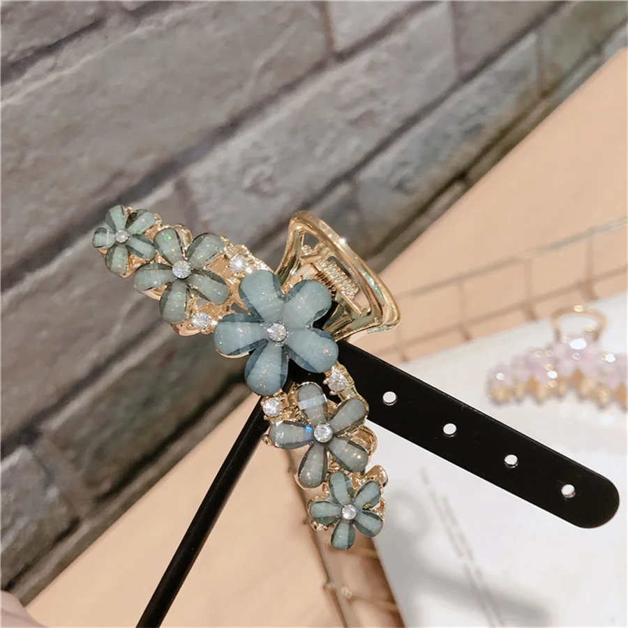 Grace temperament Hair Claw Clip Clamp For Women Girl Flower Floral Rhinestone Pearl Korean Handmade Fashion Head Accessories