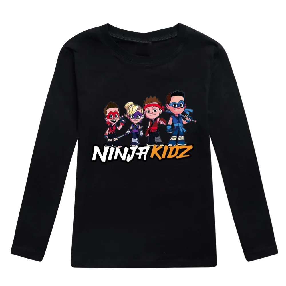 Game NINJA KIDZ Printed Baby Boys T-shirt 2024 Fashion Autumn Kids Long Sleeve Tees Cotton Cartoon Children Clothes Tops Tshirts