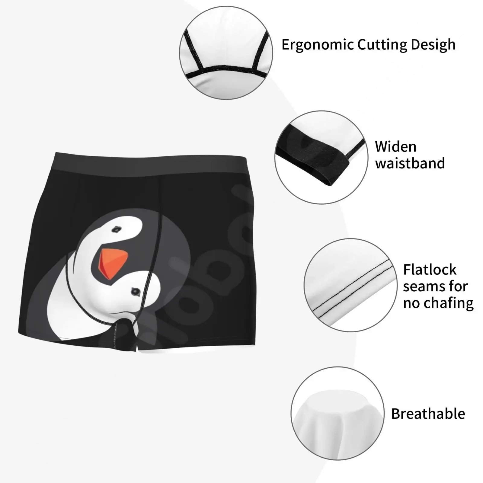 Cute Penguin Boys Underwear Funny Cartoon Animal Underwear for Men Sexy Comfortable Mens Panties Large Size S-XXL image 4