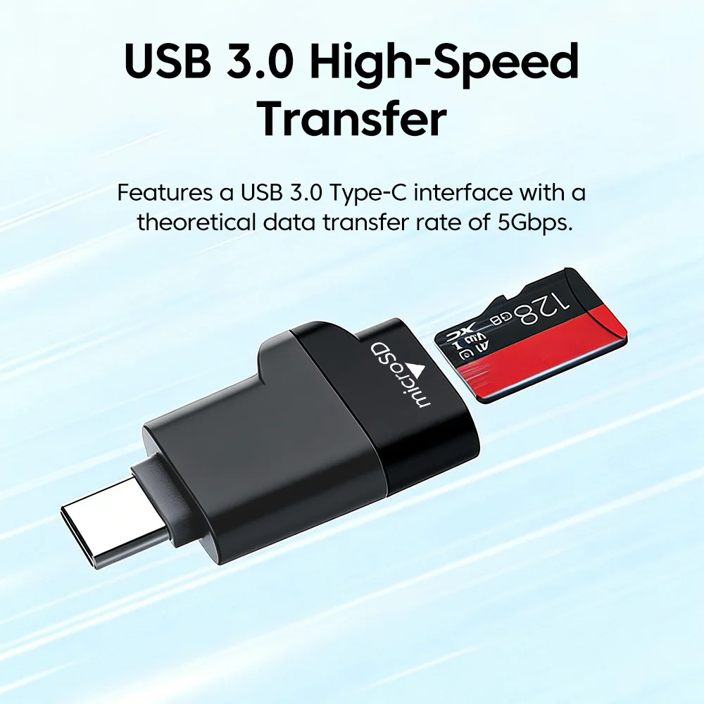 Type-C 3.0 Mini TF Card Reader External Storage Memory Card Adapter For iPhone 17 16 Laptop MacBook USB C 3.0 2.0 TF Cardreader
