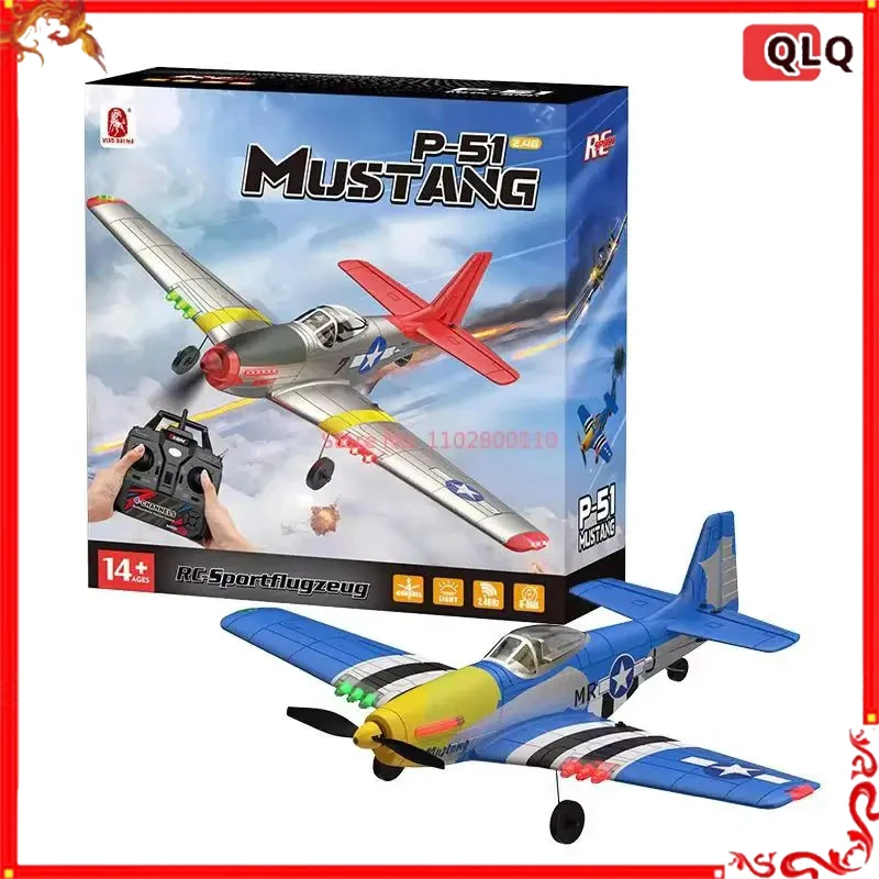

Bm26 P51 Mustang RC Airplane 4-Channel 2.4G Electric Foam Glider Fixed Wing Aircraft Model for Children Toy Gift