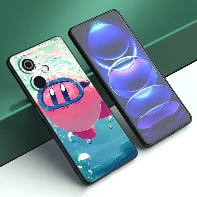 جراب هاتف كرتوني أسود لـ OnePlus ، لطيف ستار K-Kirby ، غطاء لـ OnePlus Nord CE3 Lite 3 ، 12 ، 11 ، 2T ، N30 ، CE2 ، N300 ، N200 ، 10 ، 9RT ، الآس ، 2V برو ، 5G