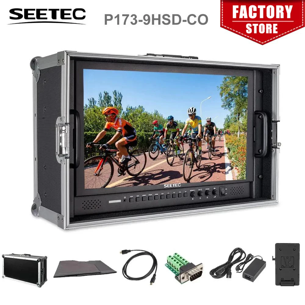 SEETEC P173-9HSD-CO 17.3 Inch IPS 3G HD-SDI 3-color Tally Light Broadcast Monitor with Suitcase Peaking Focus Assist