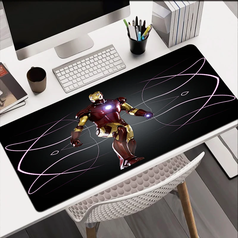 Large Gaming Mousepad Iron Man New Cool Keyboard Pad Waterproof Gamer Mouse Pad On The Table 31.5x11.8In(80x30CM) Mouse Mats