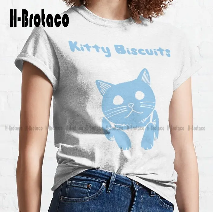 Cat Making Biscuits Classic T-Shirt Girls White T Shirts High Quality Cute Elegant Lovely Kawaii Cartoon Sweet Cotton Tee Shirts