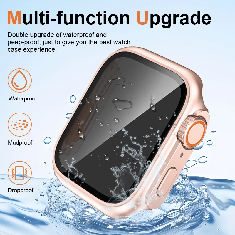 Cubierta de vidrio templado de privacidad para Apple Watch 40mm 41mm 44mm 45mm funda protectora de pantalla ultrafina iWatch Series 9/8/7/6/5/4/SE