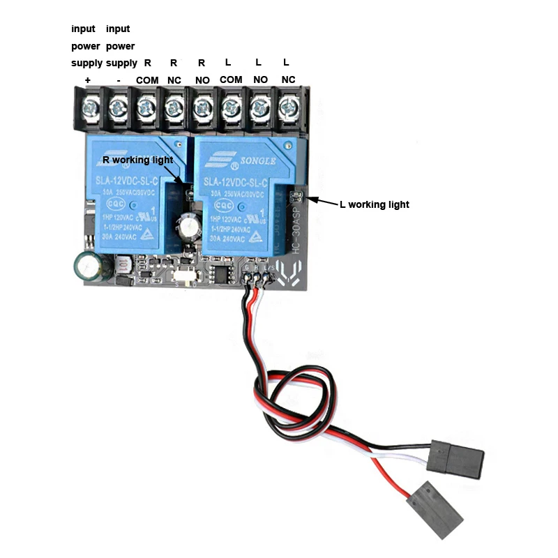 1PCS 12V-80V Dual-way Relay Switch Light Controller Module Motor Forward Reverse Controlling Electric Board for RC Drone Aircraf