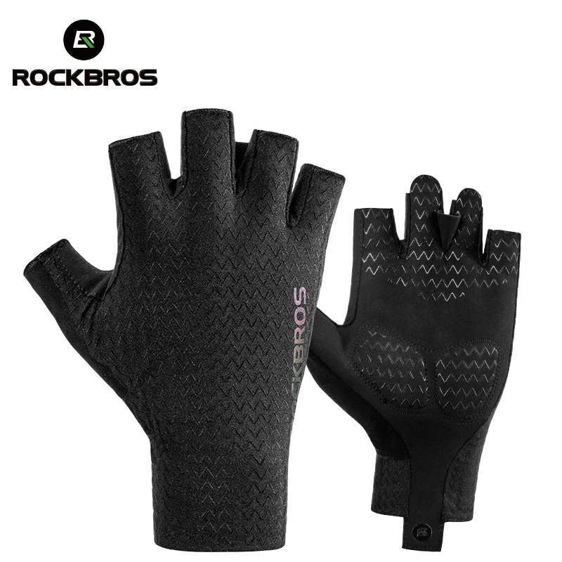 Rockbros Fietsen Handschoenen Herfst Lente Mtb Bike Handschoenen Sbr Pad Half Vinger Fiets Goves Mannen Vrouwen Ademende Shockproof Handschoenen