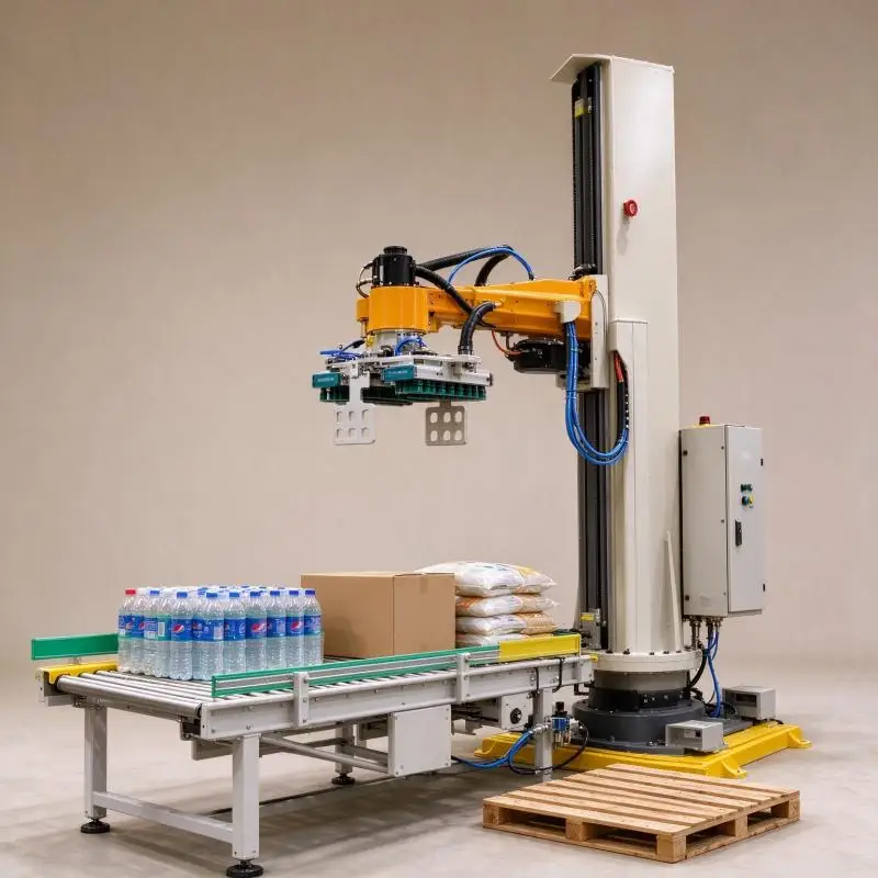 Column Palletizer Smart Rotary Column Palletizer Anti Collision Design For Industrial Bag And Carton Pallet Stacking