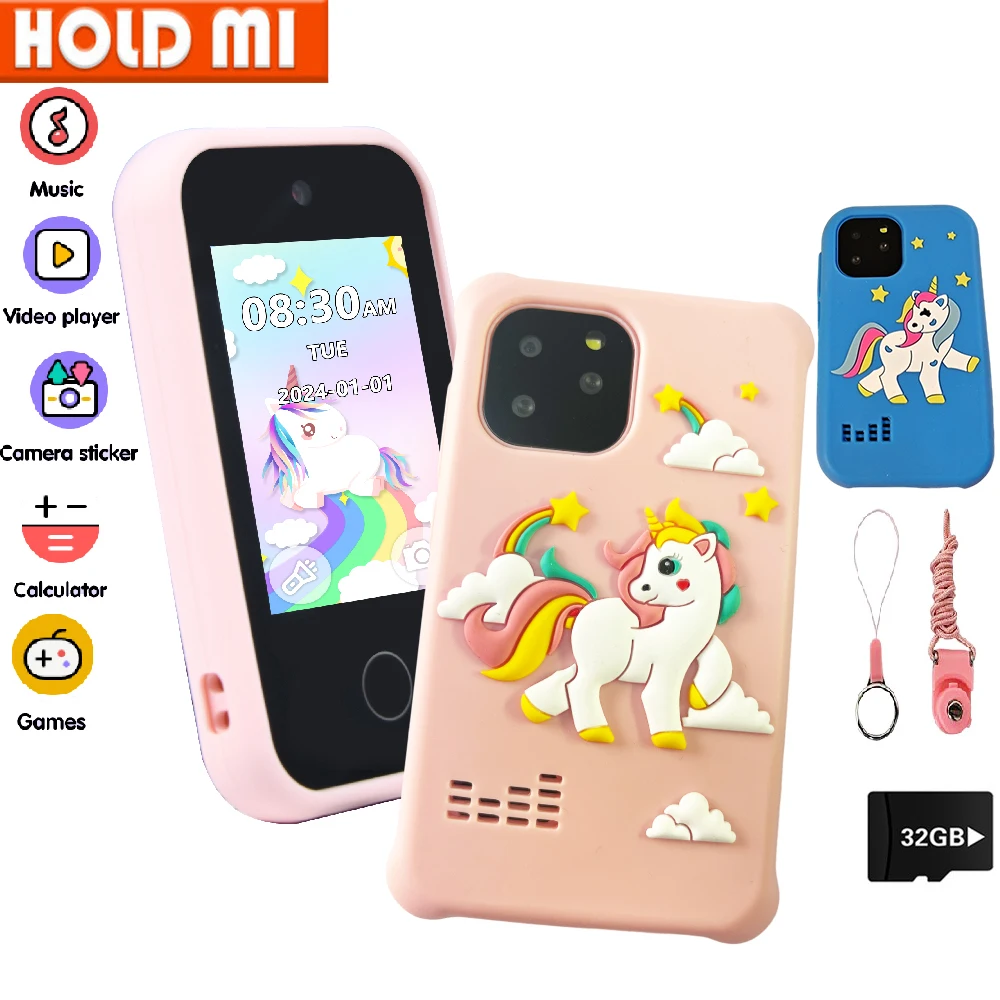 Kids Smart Phone Toys Dual Camera Touch Screen Phone Christmas Birthday Gifts Children Digital Camera 32G SD Card Option