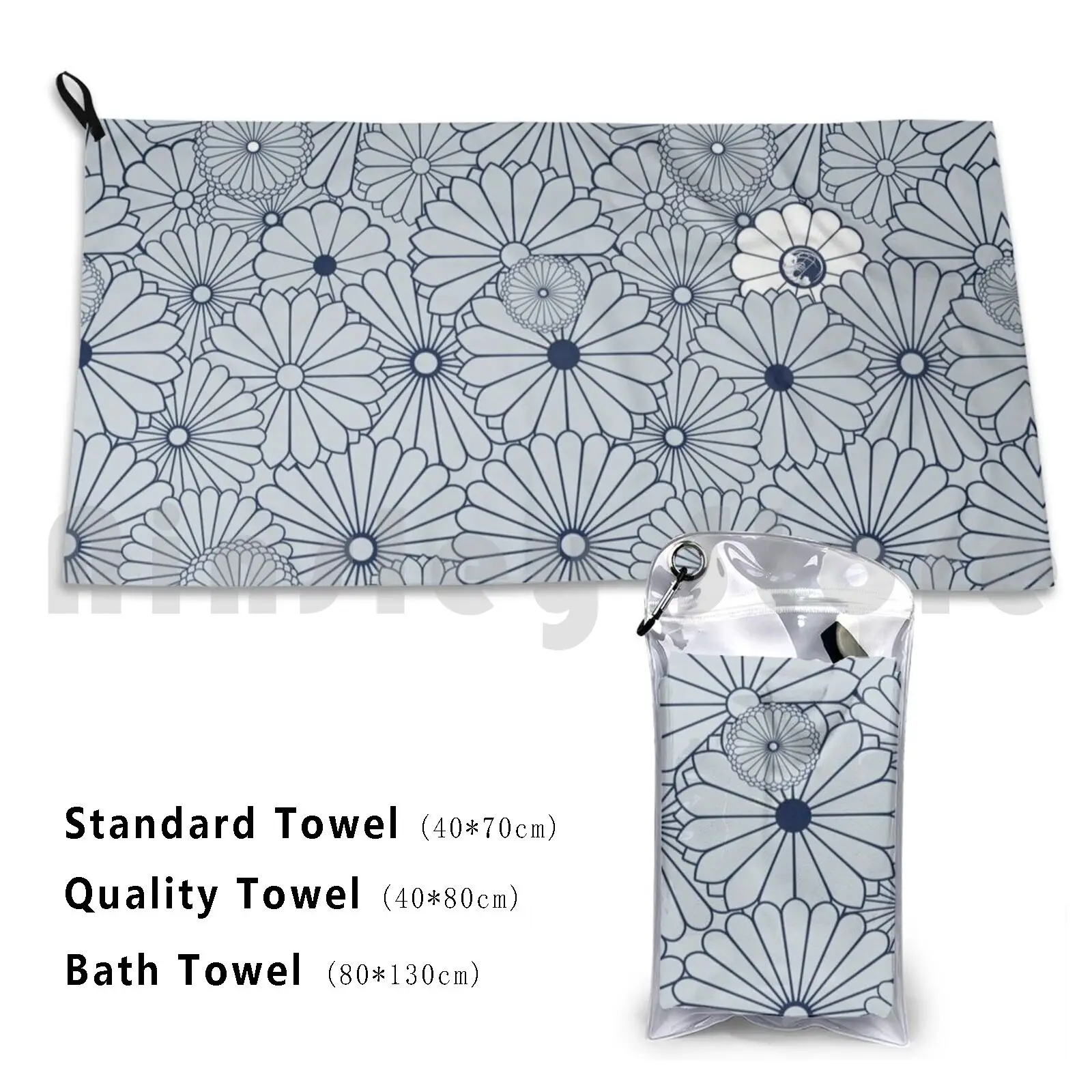 Flowers Hokubei Bath Towel Beach Cushion Japan Flowers Edo Irezumi Baseball Summer