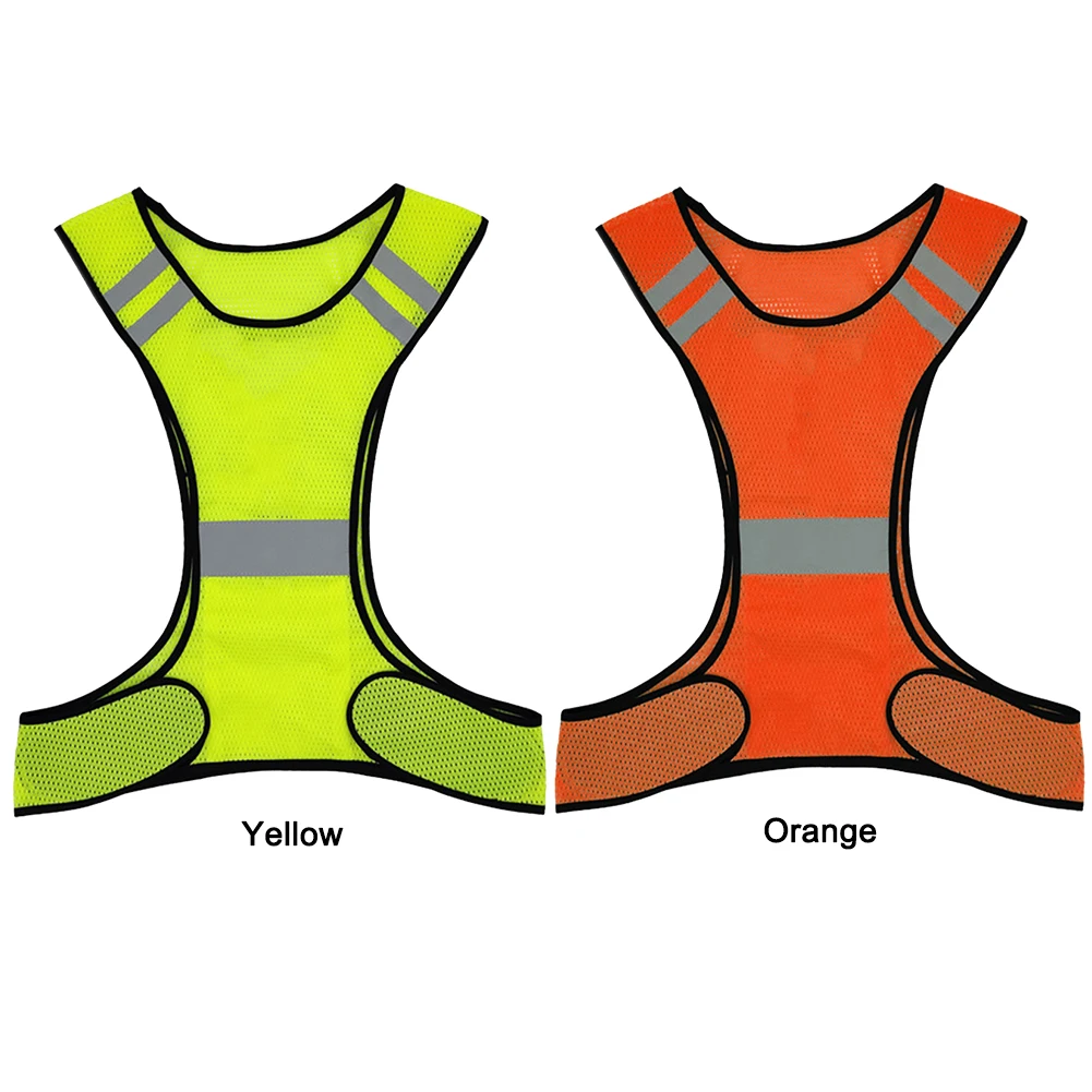 High Visibility Running Vest Breathable Fluorescent Mesh Vest Lightweight Adjustable for Men Women Outdoor Night Riding