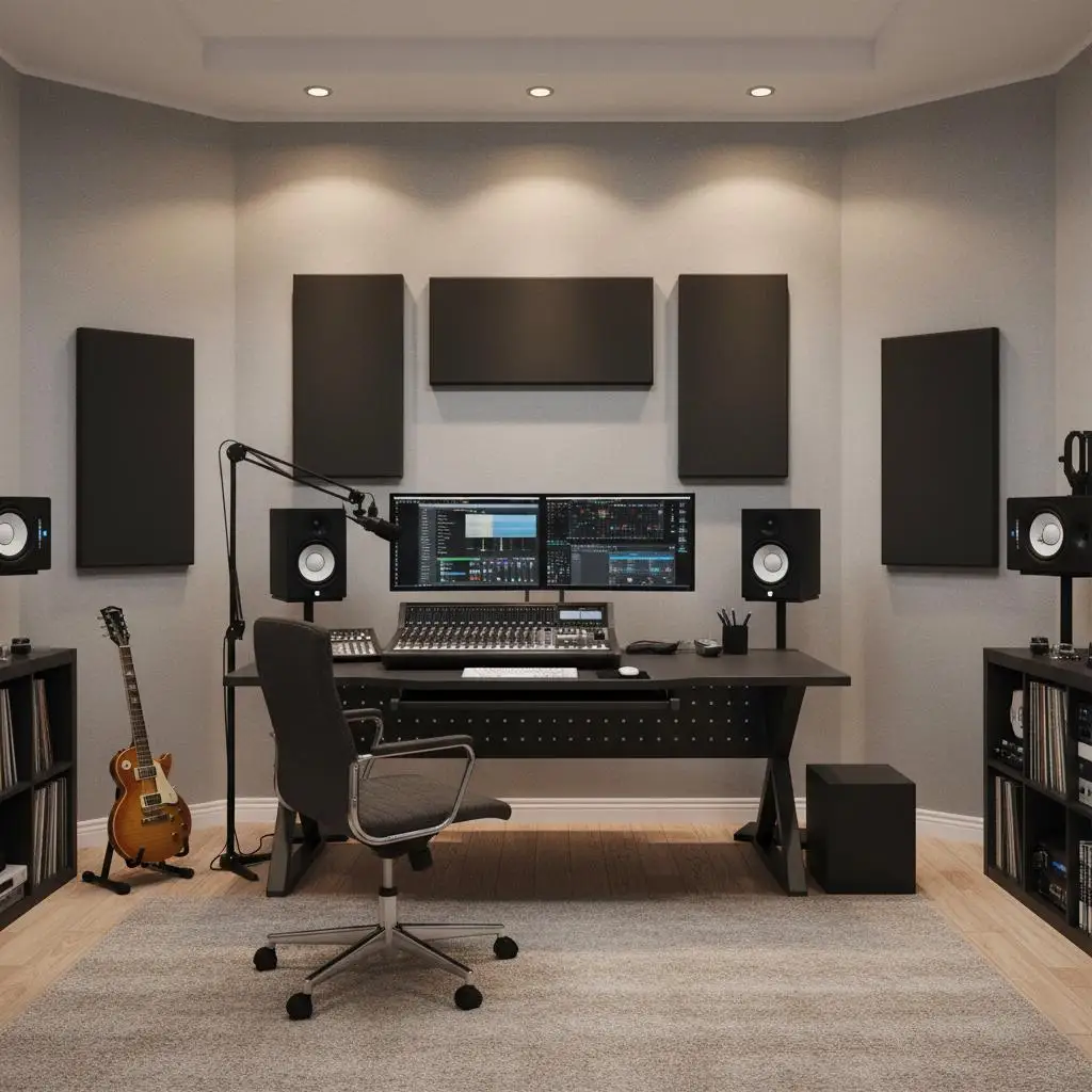 

Звукоизоляционные панели из стекловолокна 2 дюйма (23,6x11,8 дюймов) для студий звукозаписи, офисов руководителей, домашних кинотеатров, 4 штуки, самоклеящиеся