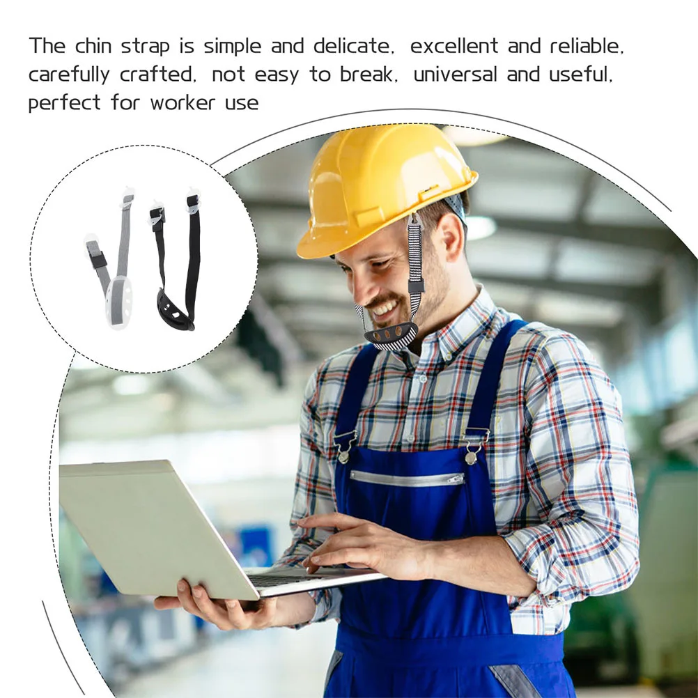 

2Pcs Safety Chin Strap Adjustable Wear Resistant Hard Hat Strap Professional Protection Gear Safety Chain Belt