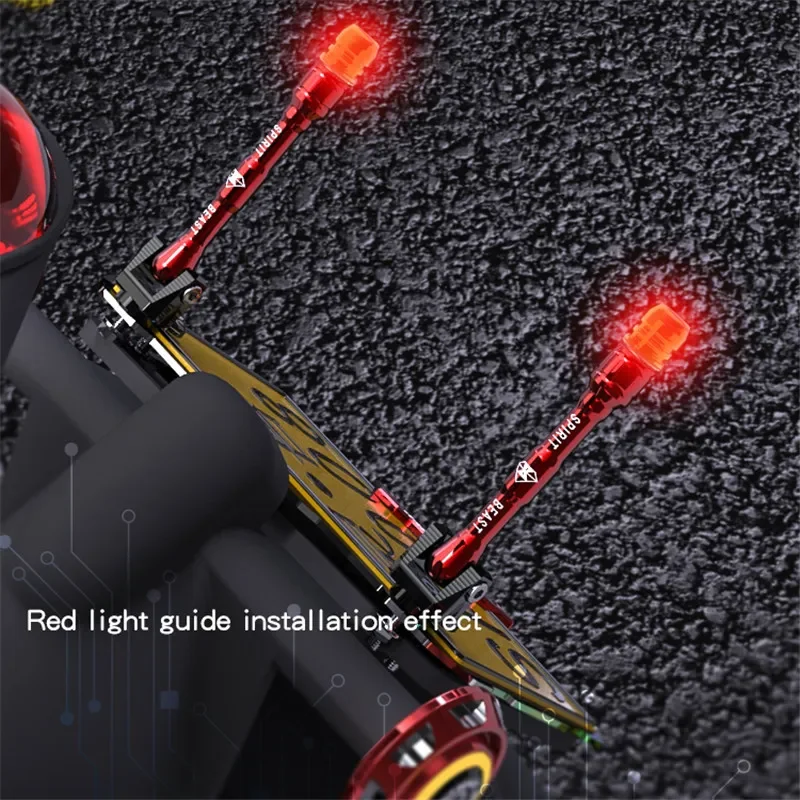 SPIRIT BEAST Motorcycle LED Lights Accessories License Plate Decoration Personalized Products Antenna Lights Driving Safety