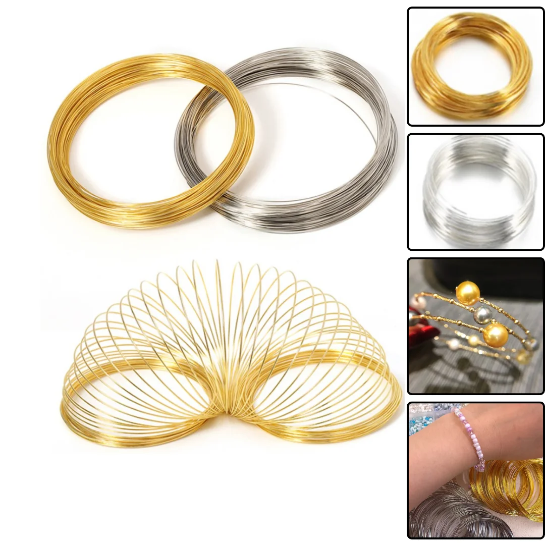 100 Loops Memory Beading Steel Wire Loop Circle 55/60/115mm Jewelry Making Findings DIY Beading Bracelet Earrings Accessories