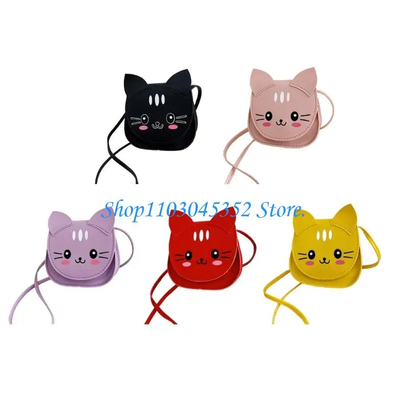 

A3PE Kids Adjustable Shoulder Bag Cats Design Mini Purse For Girls Daily Use