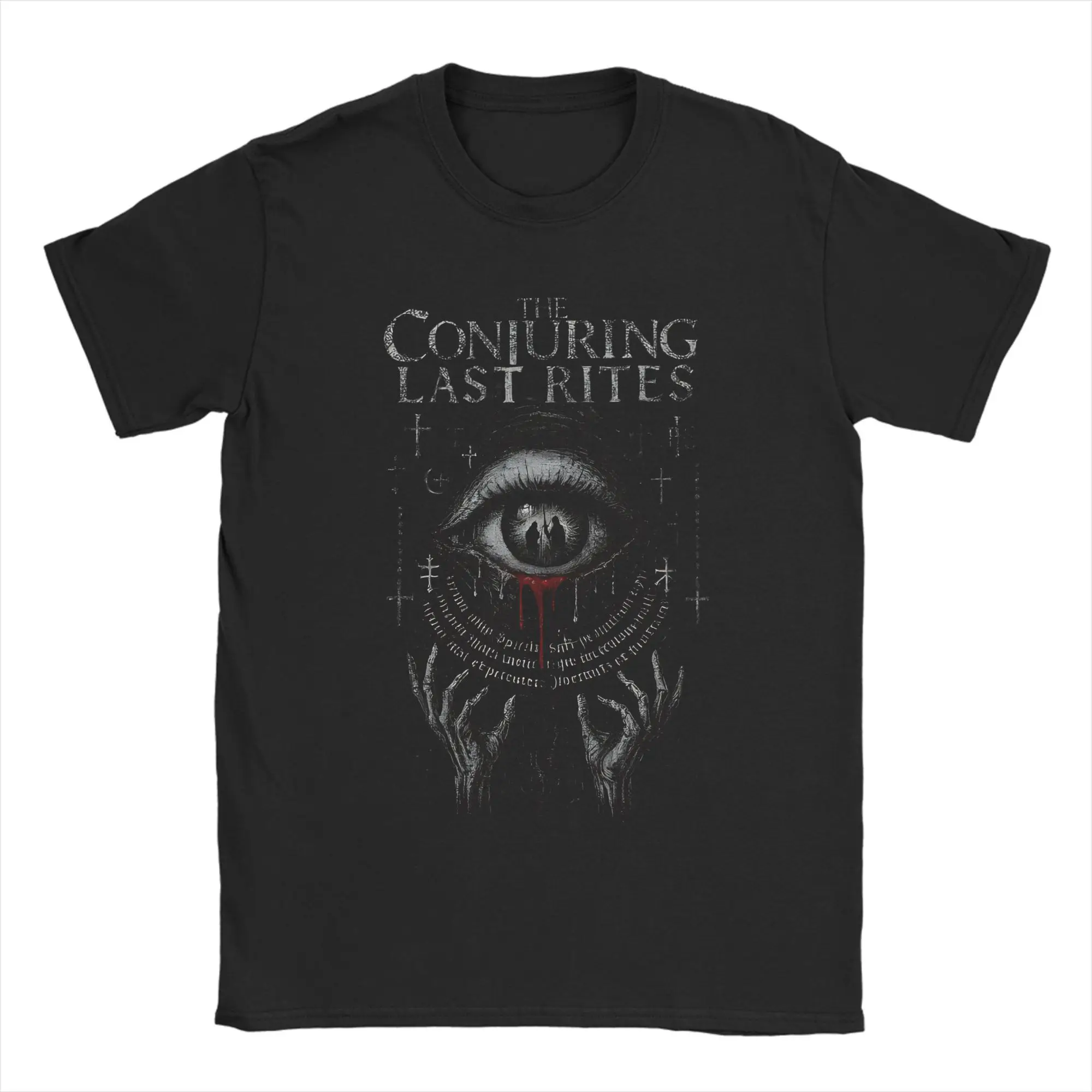 تي شيرت مطبوع عليه رسومات The Conjuring Last Rites لفيلم الرعب للرجال والنساء، تي شيرت قطني بأكمام قصيرة