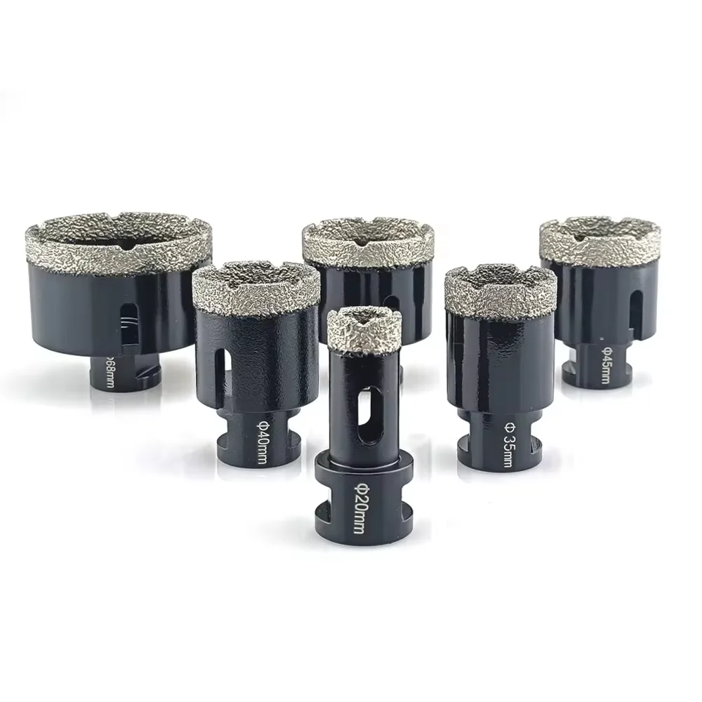 Imagem -03 - Vacuum Brazed Drilling Núcleo Bits Grupo Rosca Diamante Dry Broca Porcellanato Telhas Coroas Granito Mármore Buraco Saw Ferramentas M14 Pcs